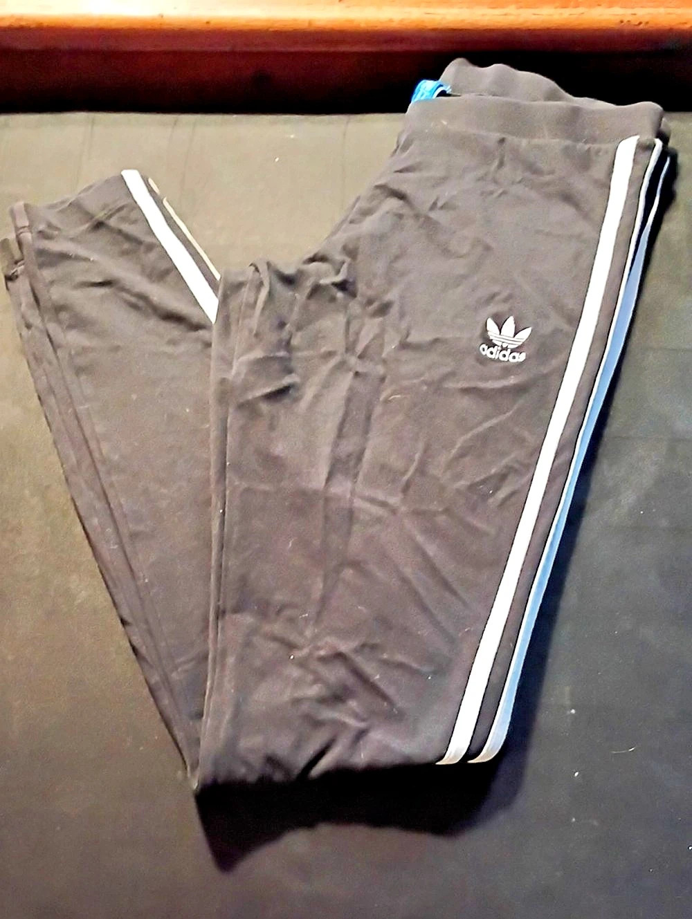 adidas Originals 3-Stripes Leggings Track Pants in Black & White Size Medium